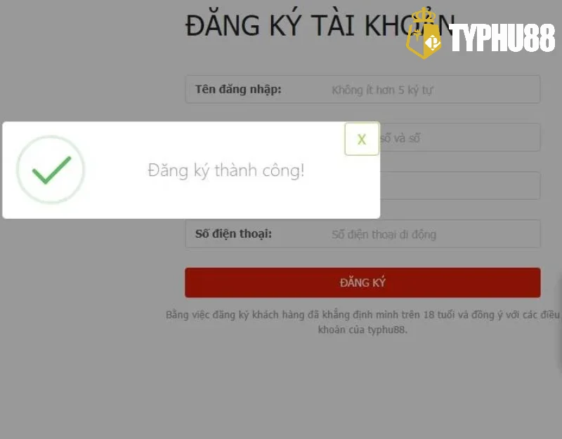 Hướng dẫn thao tác đăng ký Typhu888 đơn giản
